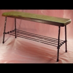 Larch Bench with Open Shelf