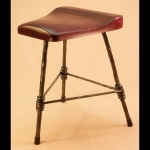 3 LEGGED CHAIR HEIGHT STOOL WITH WOOD SEAT